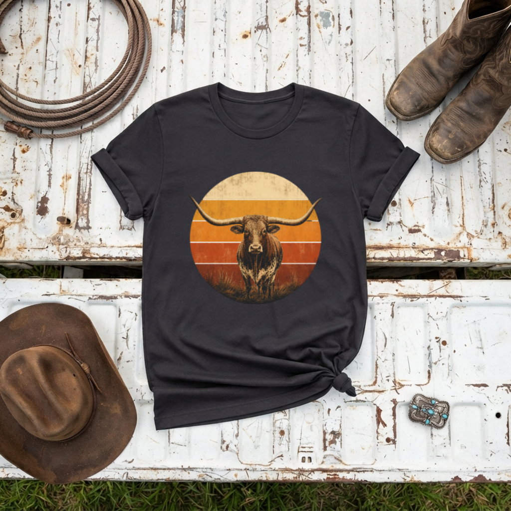 "Longhorn Sunset" T‑Shirt