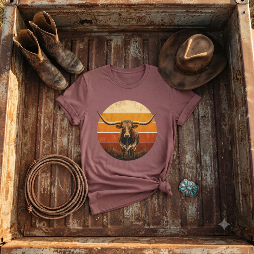 "Longhorn Sunset" T‑Shirt