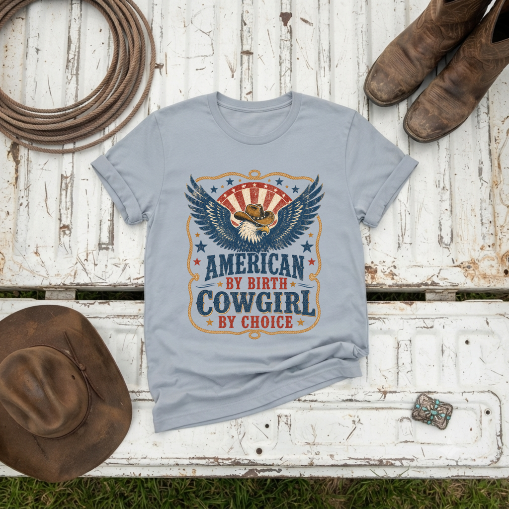 "American By Birth, Cowgirl By Choice" T-Shirt
