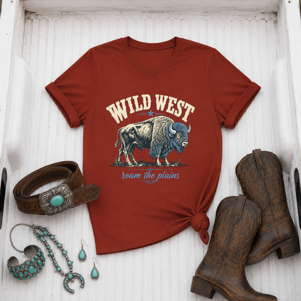 "Wild West Buffalo" Graphic T-Shirt