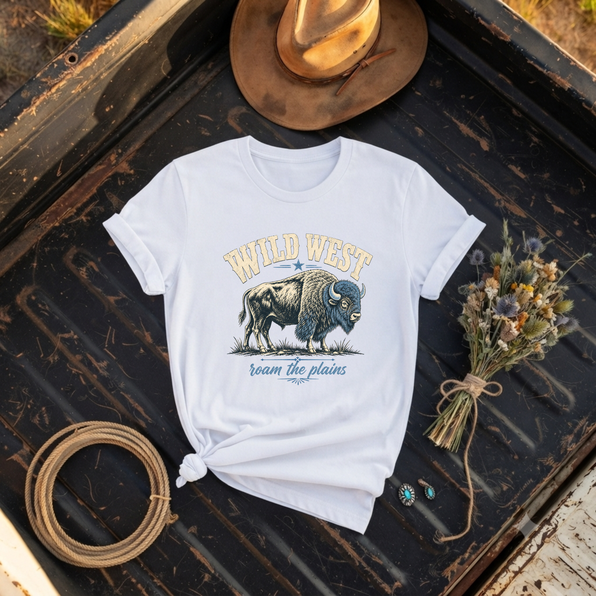 "Wild West Buffalo" Graphic T-Shirt