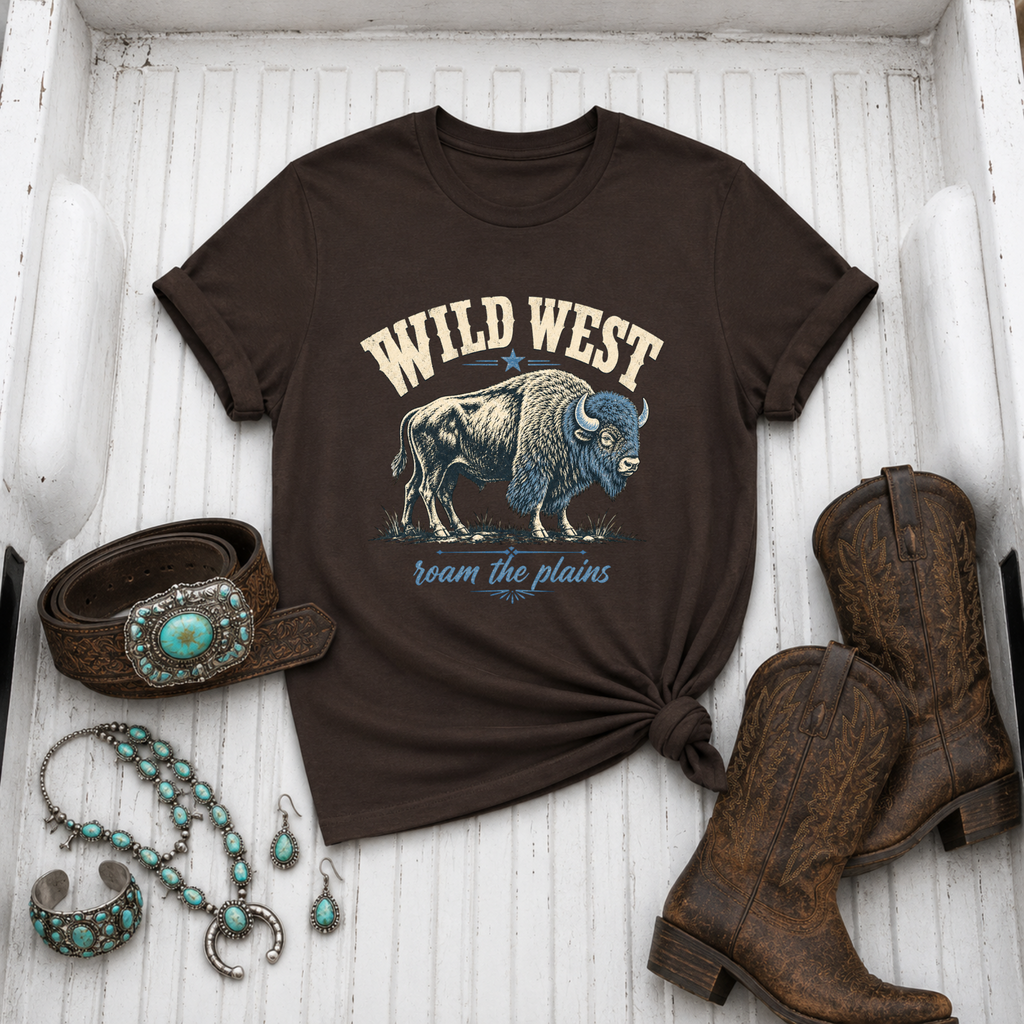"Wild West Buffalo" Graphic T-Shirt