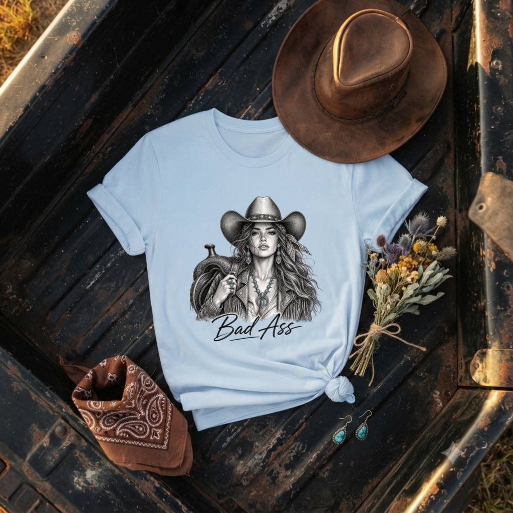 Cowgirl 'Bad Ass' Graphic T-Shirt