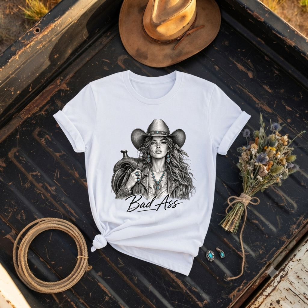Cowgirl 'Bad Ass' Graphic T-Shirt