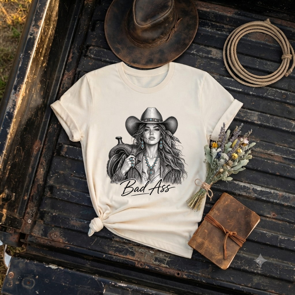 Cowgirl 'Bad Ass' Graphic T-Shirt