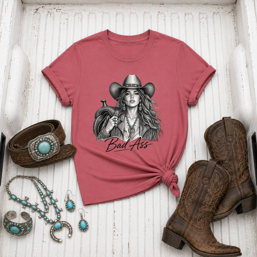 Cowgirl 'Bad Ass' Graphic T-Shirt