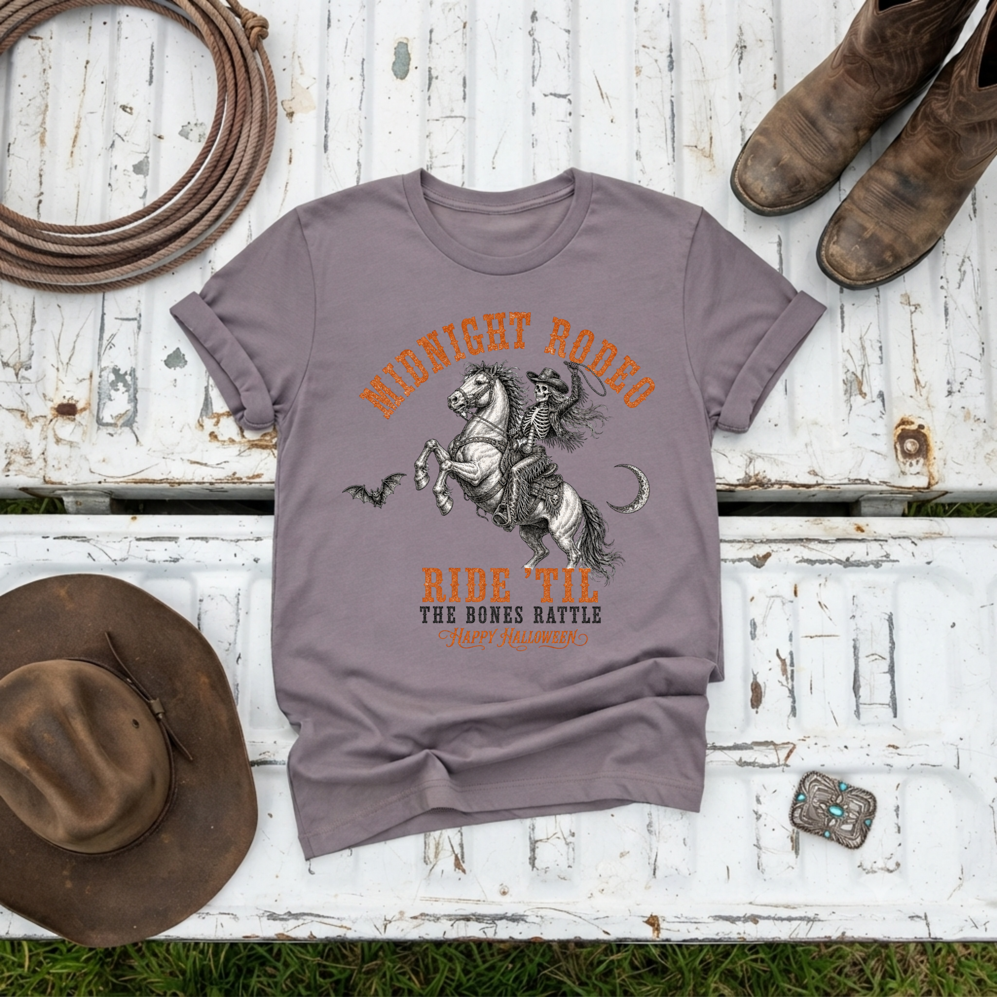 "Ride 'Til the Bones Rattle" Halloween T-Shirt