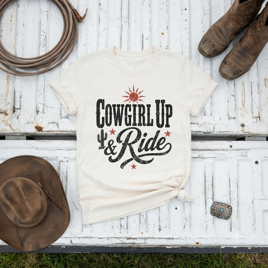 "Cowgirl Up & Ride" T-Shirt