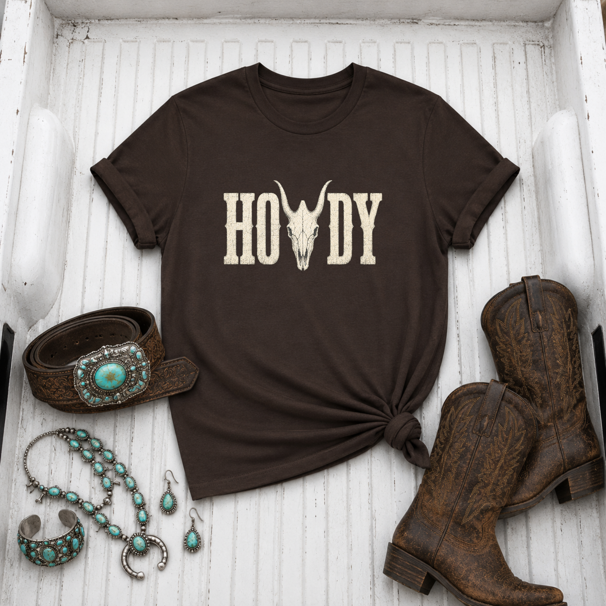 "Howdy Skull Tee" — Western T-Shirt