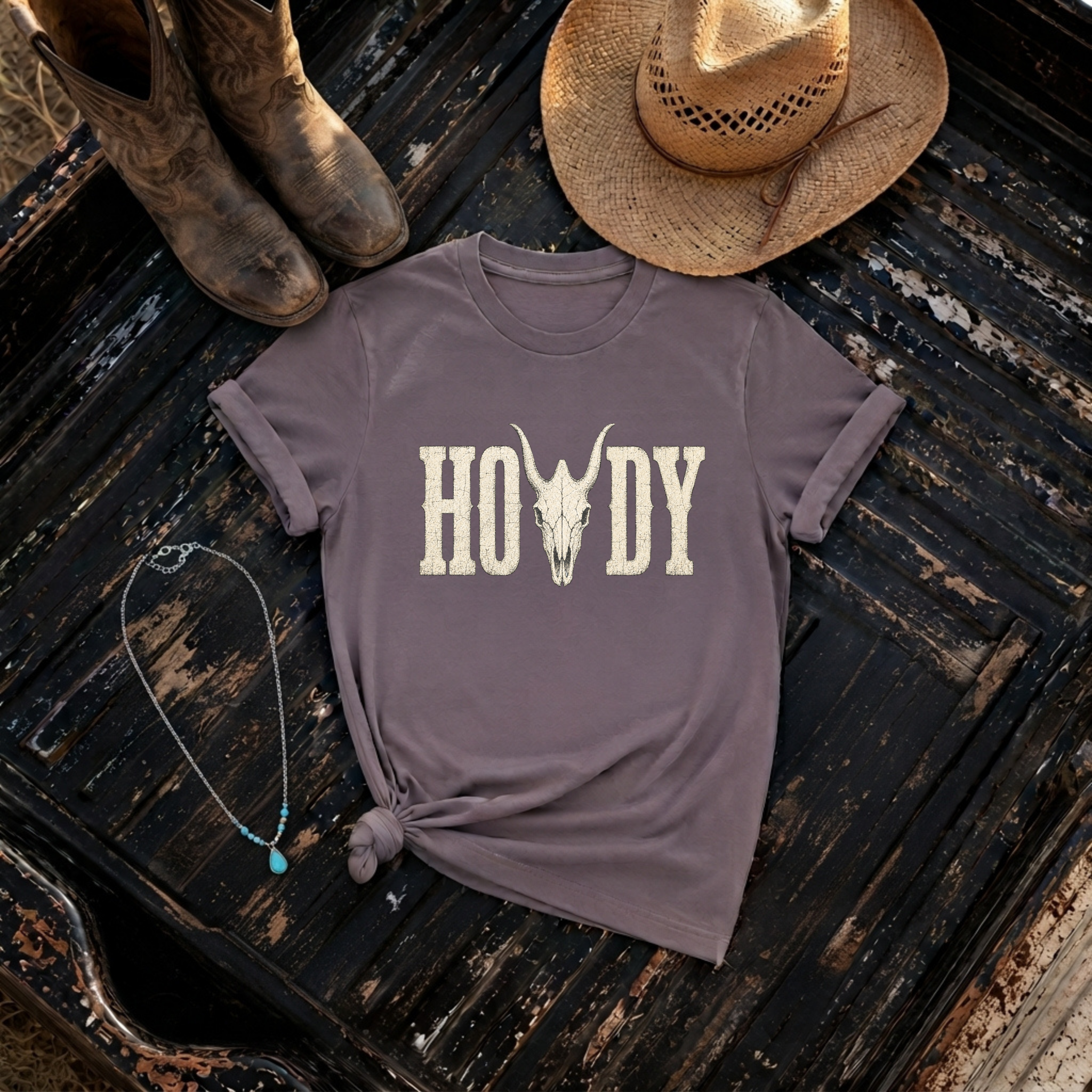 "Howdy Skull Tee" — Western T-Shirt