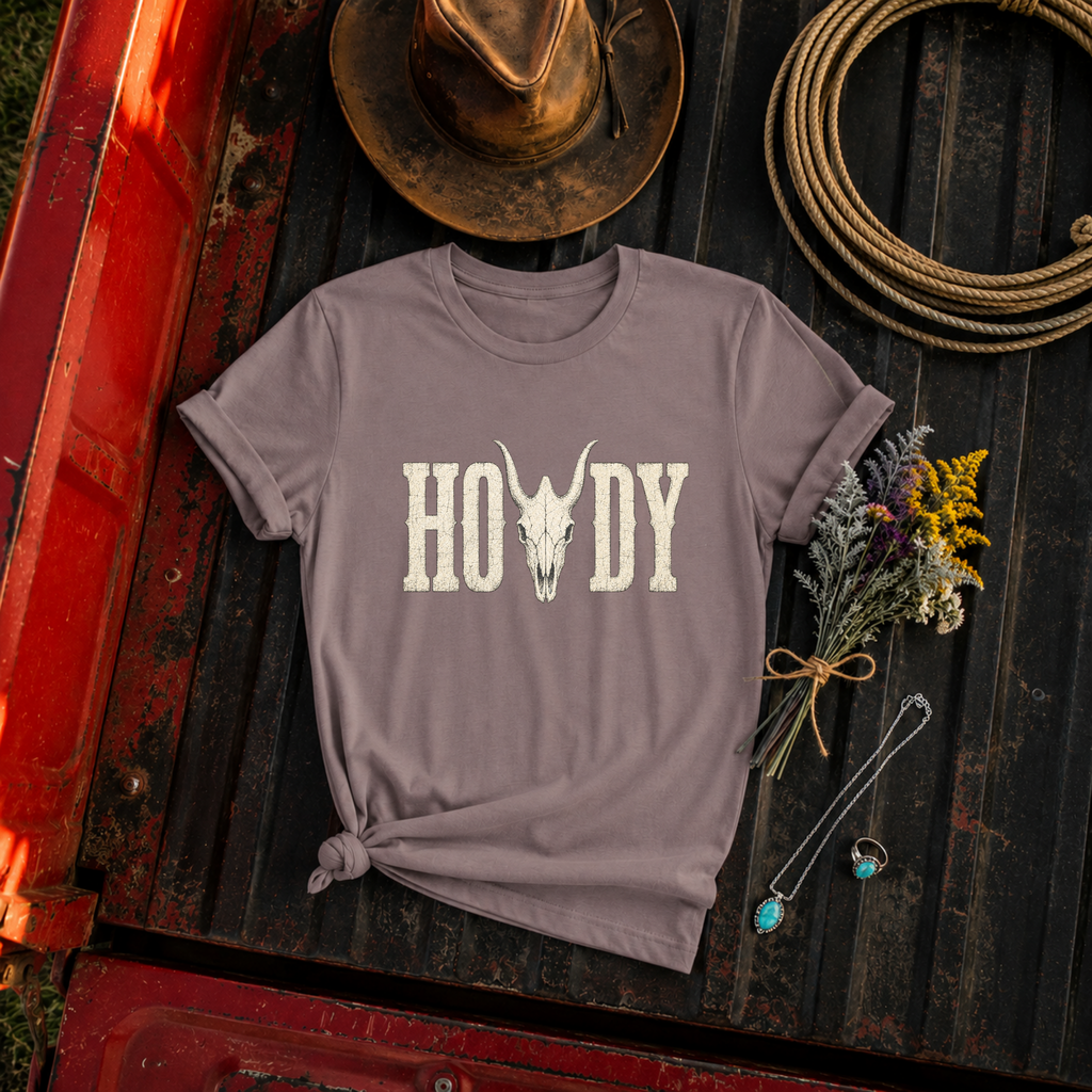 "Howdy Skull Tee" — Western T-Shirt