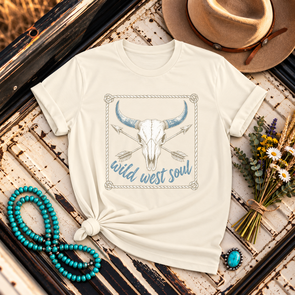 "Wild West Soul" Bull Skull T-Shirt