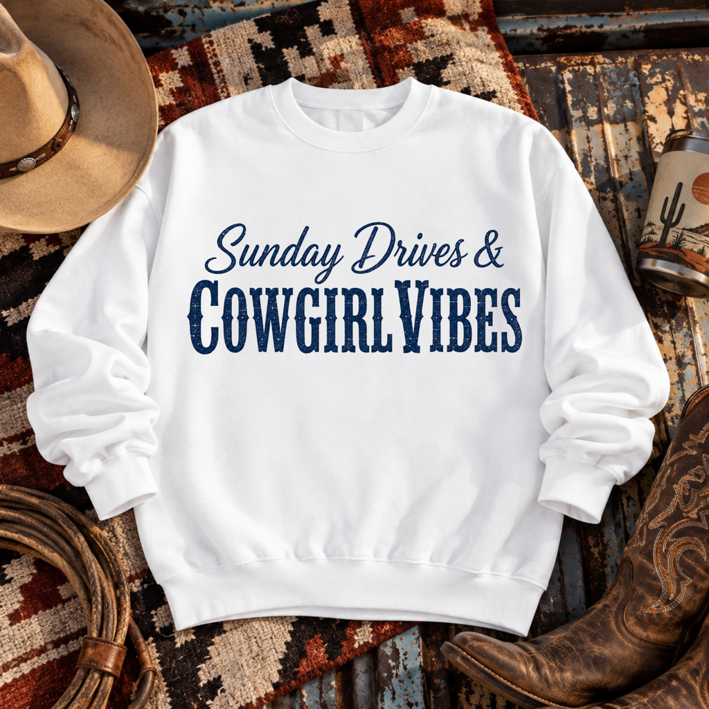 "Sunday Drives & Cowgirl Vibes" Sweatshirt
