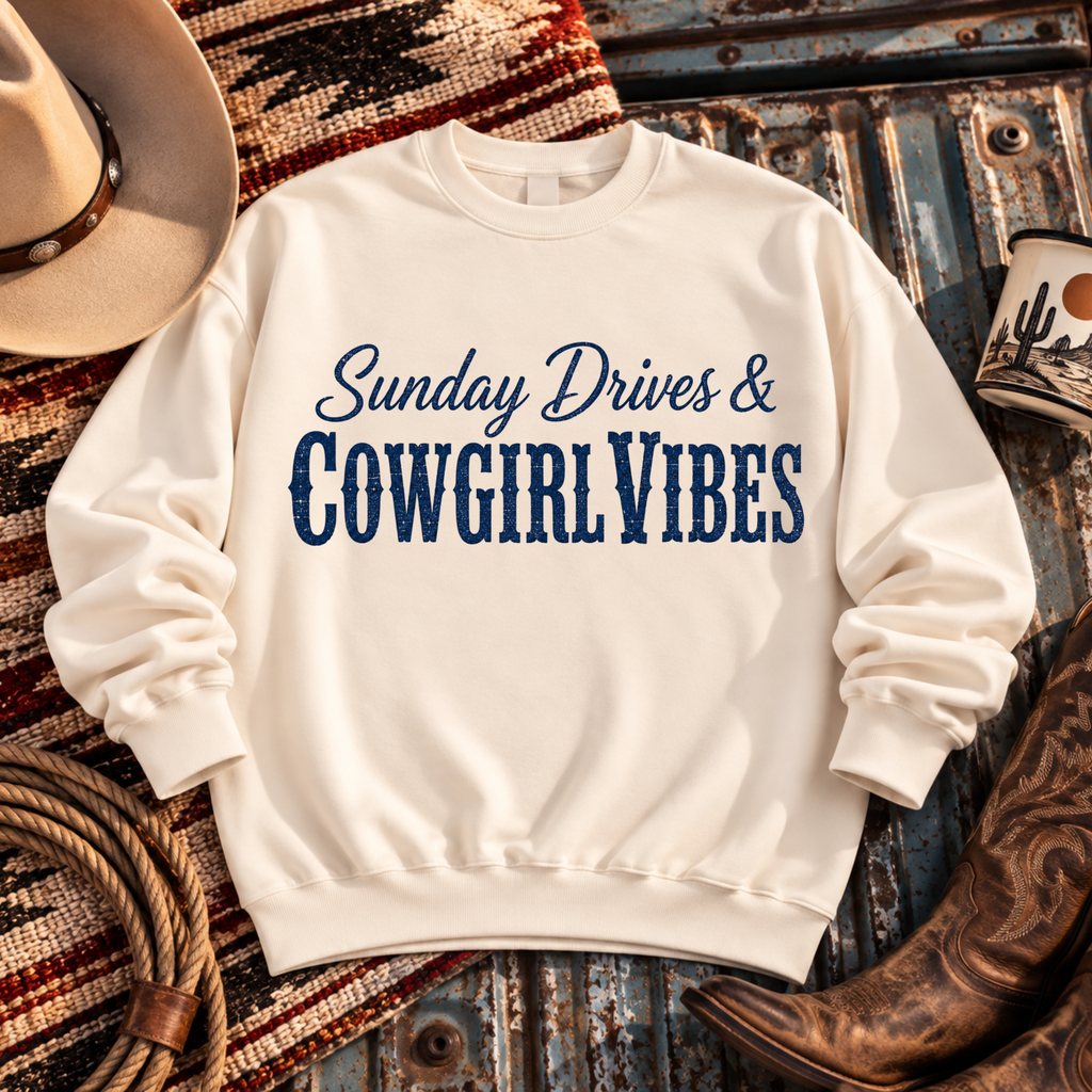 "Sunday Drives & Cowgirl Vibes" Sweatshirt
