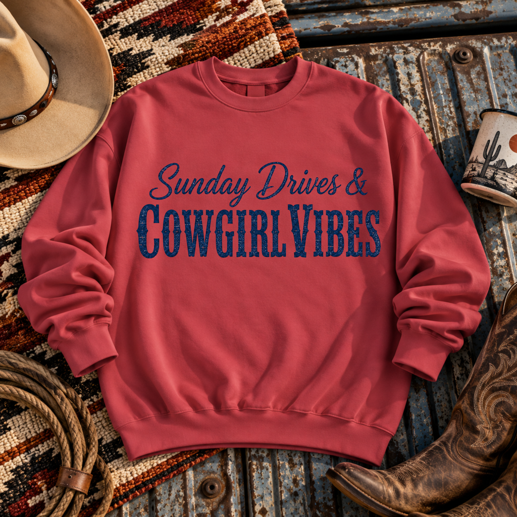 "Sunday Drives & Cowgirl Vibes" Sweatshirt