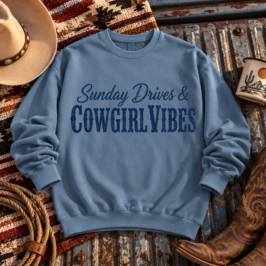 "Sunday Drives & Cowgirl Vibes" Sweatshirt