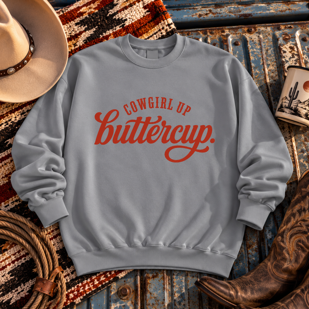 "Cowgirl Up Buttercup" Sweatshirt