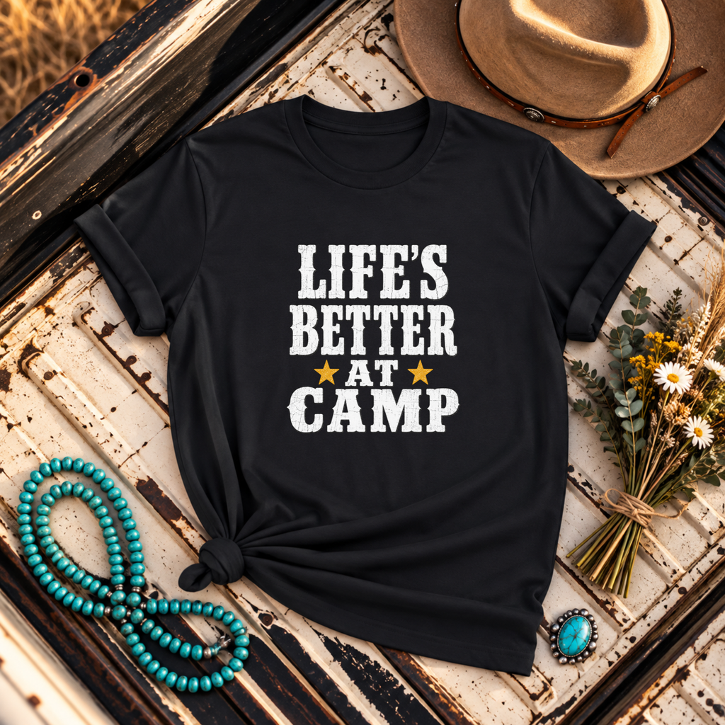 "Life's Better at Camp" Retro Outdoor T-Shirt