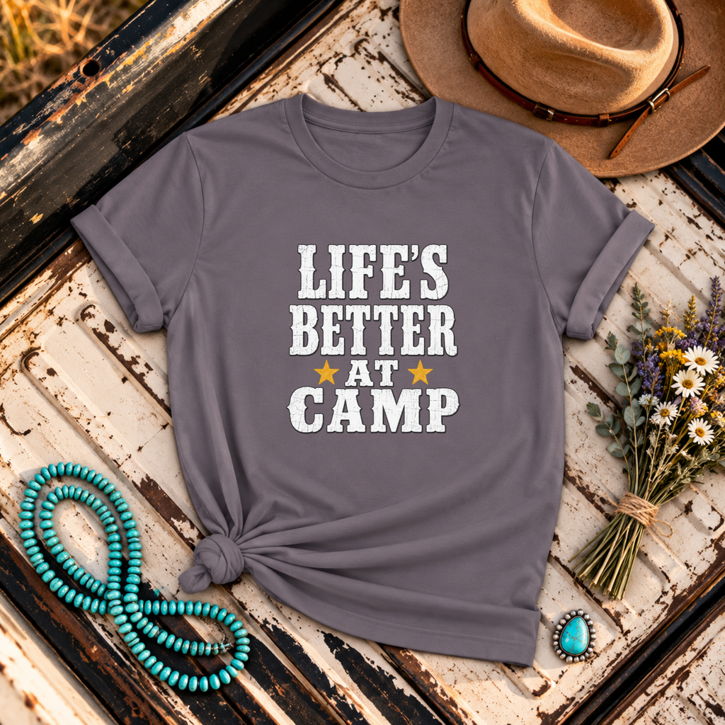 "Life's Better at Camp" Retro Outdoor T-Shirt