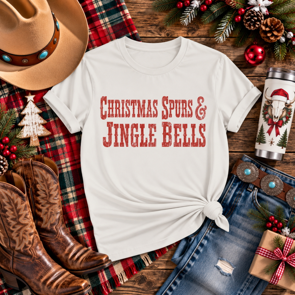 "Christmas Spurs & Jingle Bells" T-Shirt
