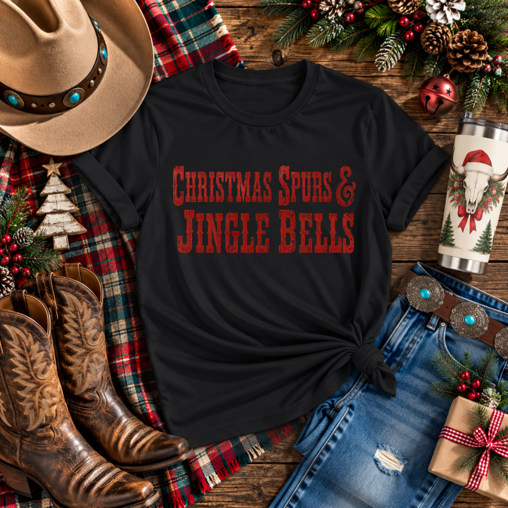 "Christmas Spurs & Jingle Bells" T-Shirt