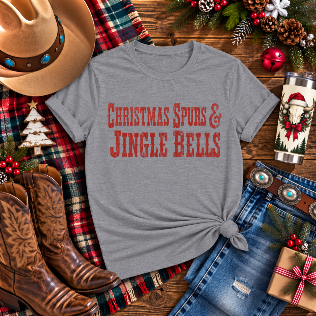 "Christmas Spurs & Jingle Bells" T-Shirt