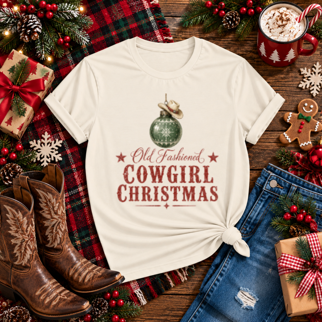 "Old Fashioned Cowgirl Christmas" T-Shirt