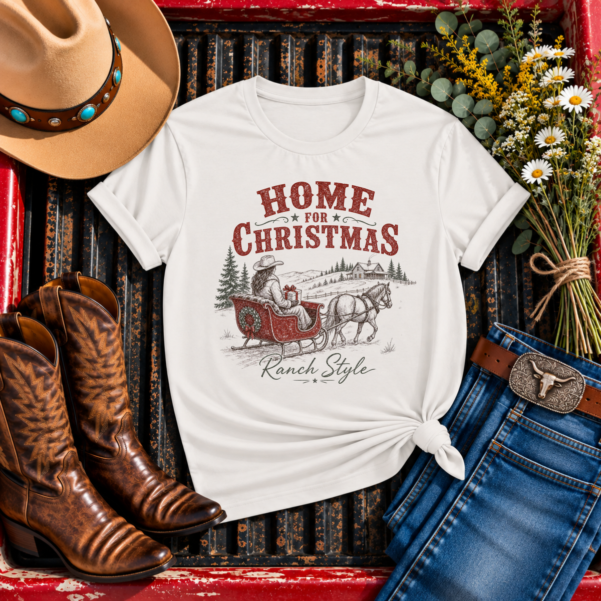 "Home for Christmas Ranch" T-Shirt
