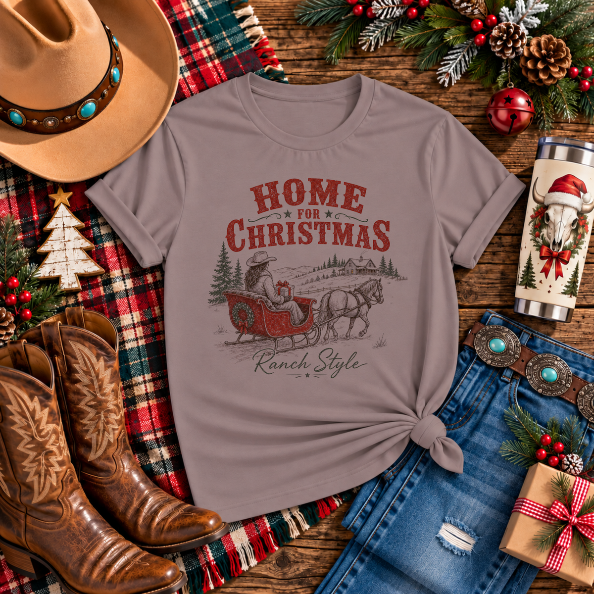 "Home for Christmas Ranch" T-Shirt