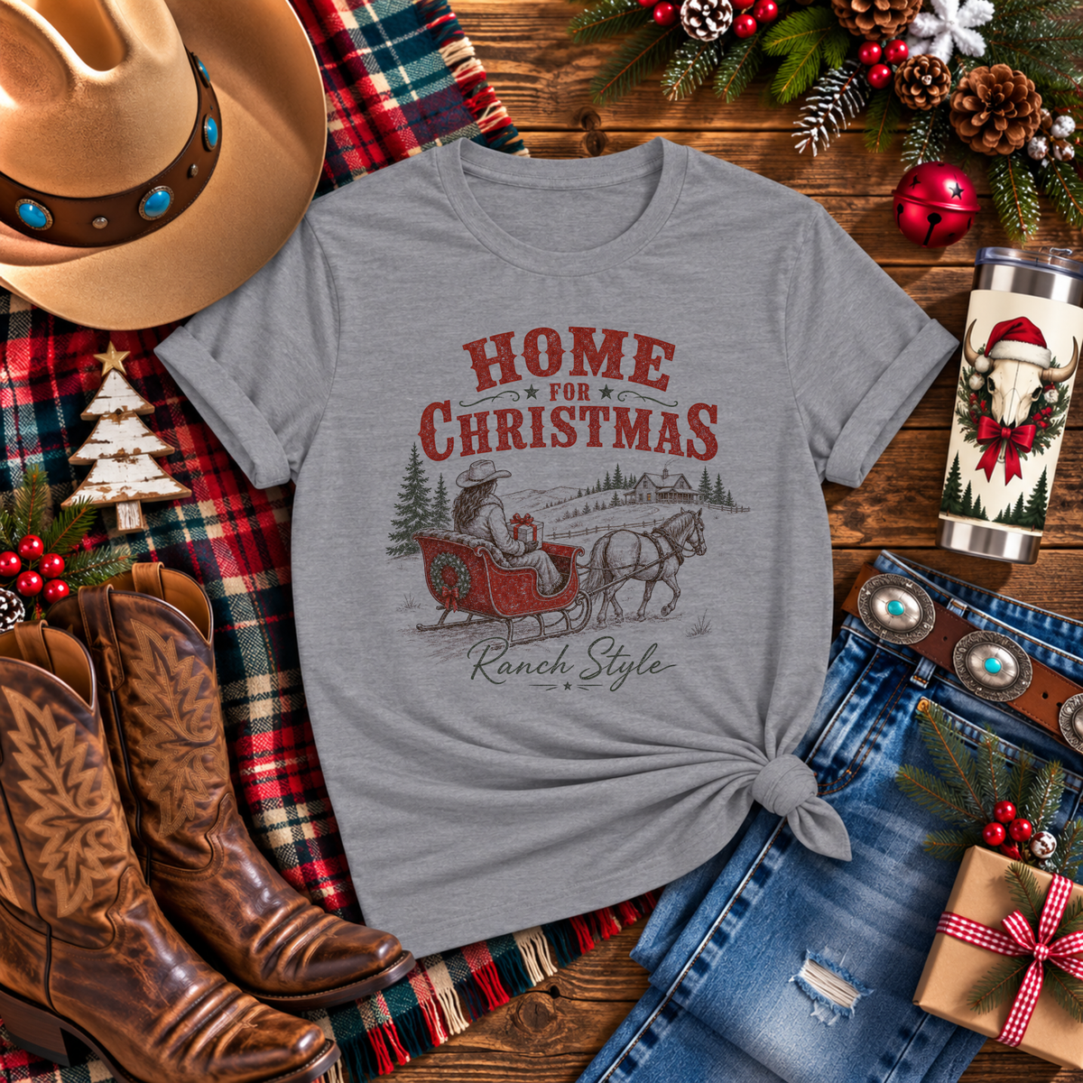 "Home for Christmas Ranch" T-Shirt