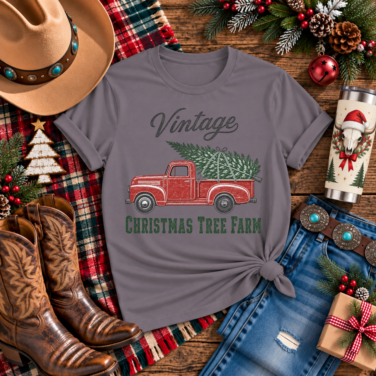 "Vintage Christmas Tree Farm" T-Shirt