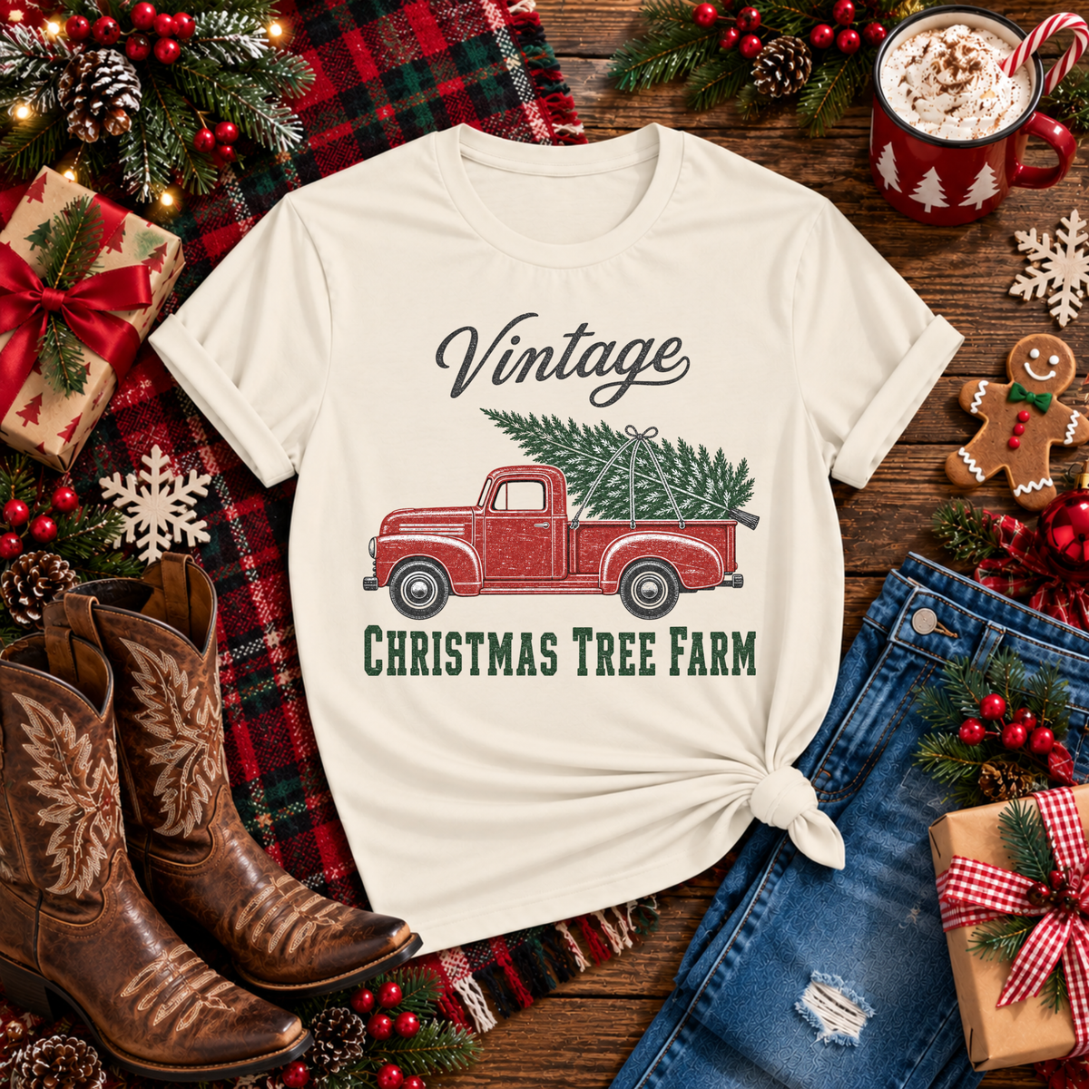 "Vintage Christmas Tree Farm" T-Shirt