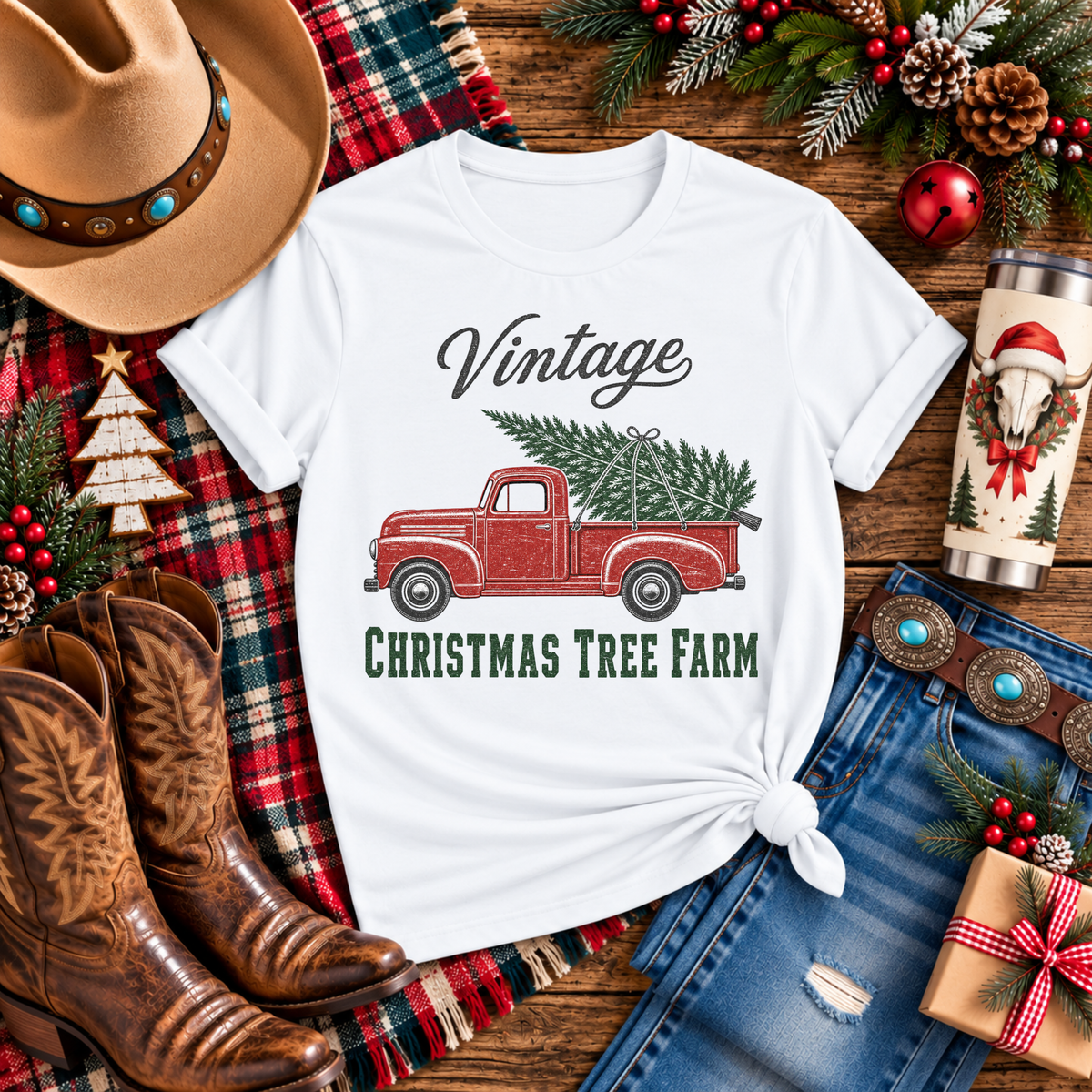 "Vintage Christmas Tree Farm" T-Shirt