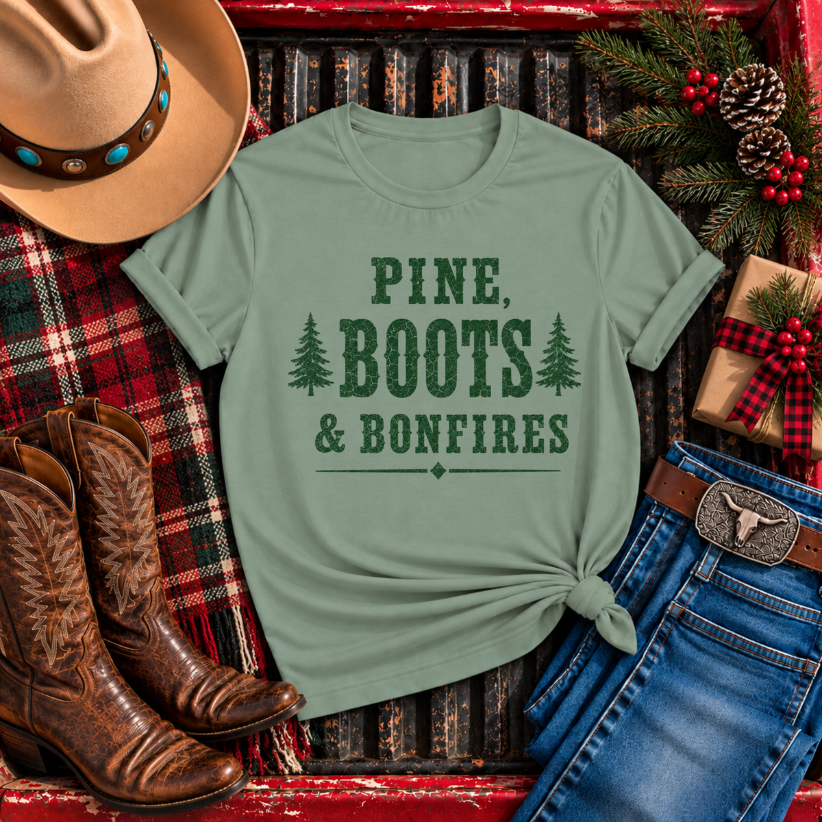 "Pine Boots & Bonfires" T-Shirt
