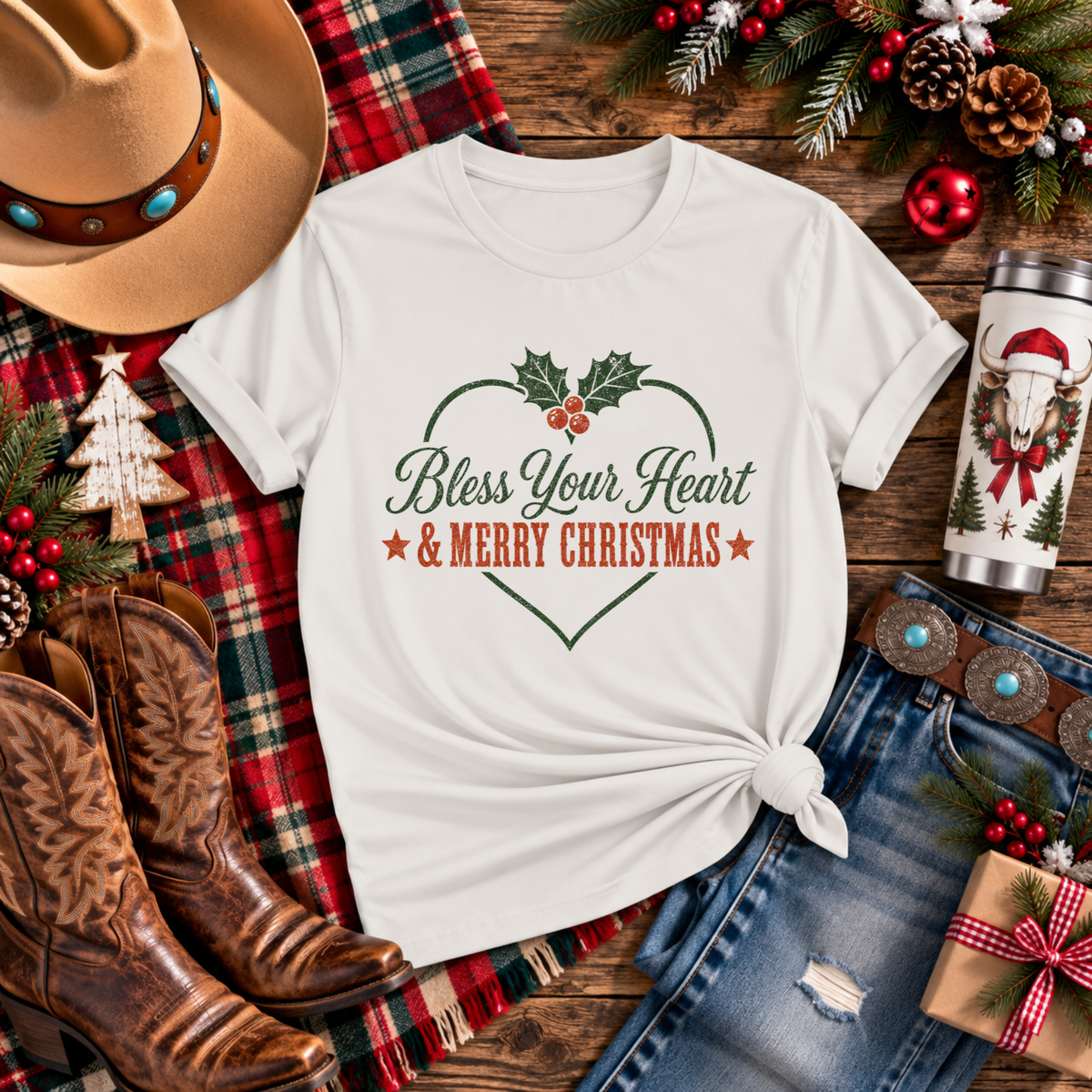 "Bless Your Heart & Merry Christmas" T-Shirt