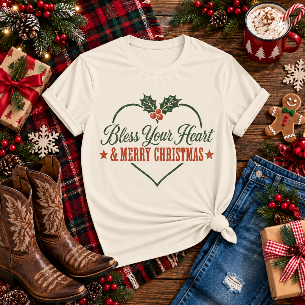 "Bless Your Heart & Merry Christmas" T-Shirt