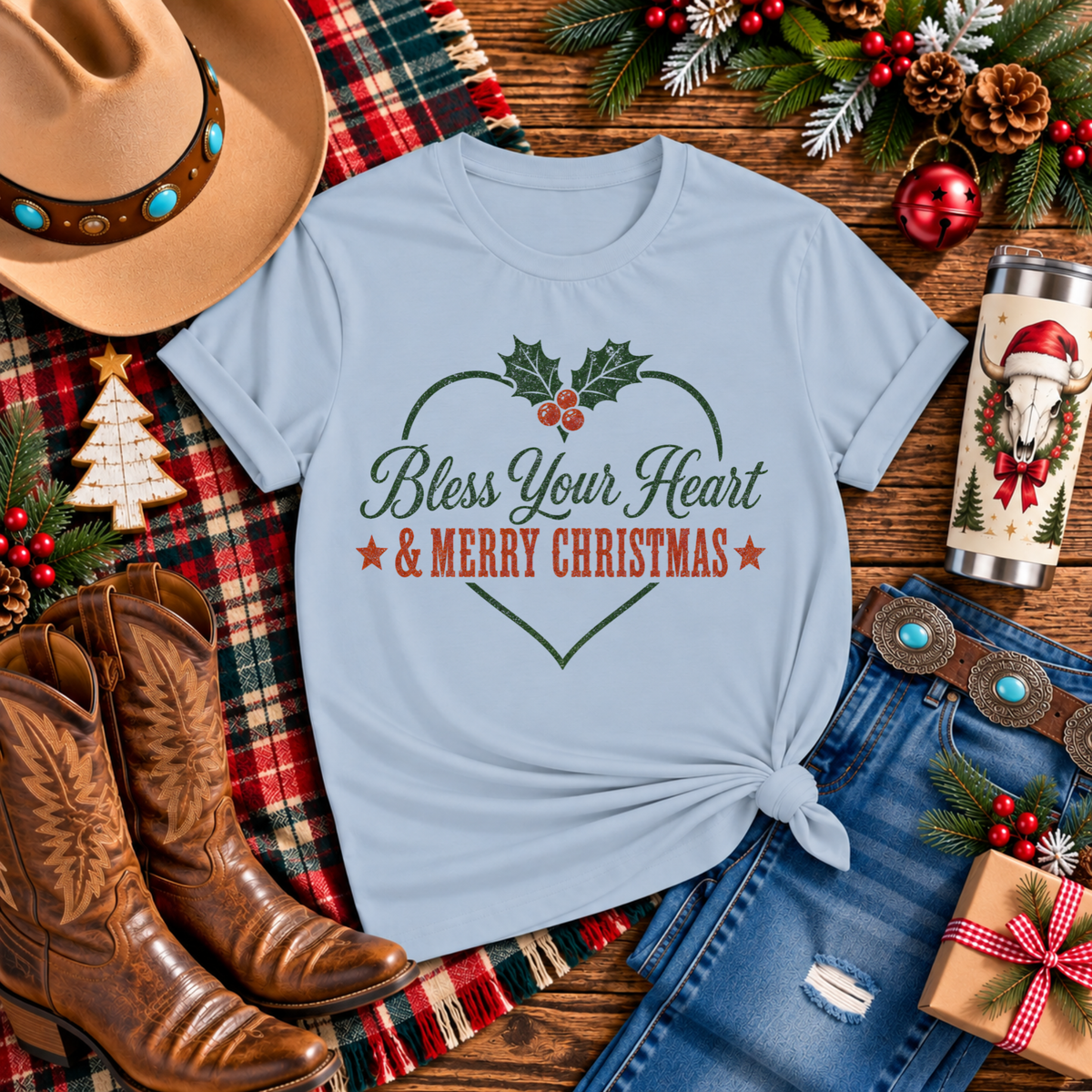 "Bless Your Heart & Merry Christmas" T-Shirt