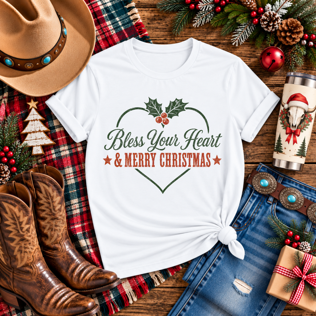"Bless Your Heart & Merry Christmas" T-Shirt