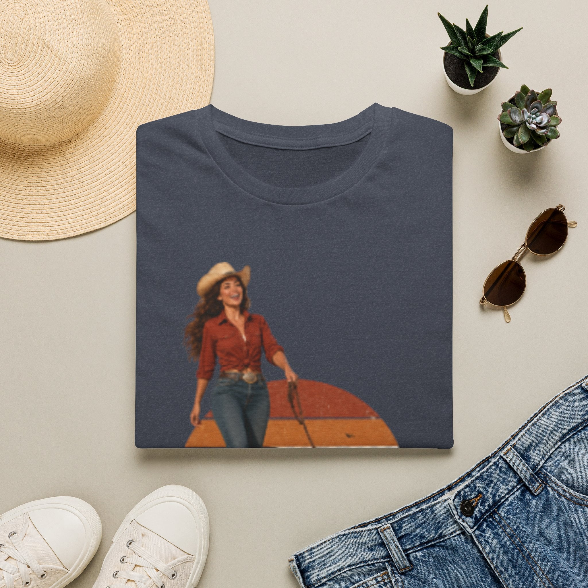 Dog Mom Western T-Shirt — Retro Cowgirl with Dog Graphic