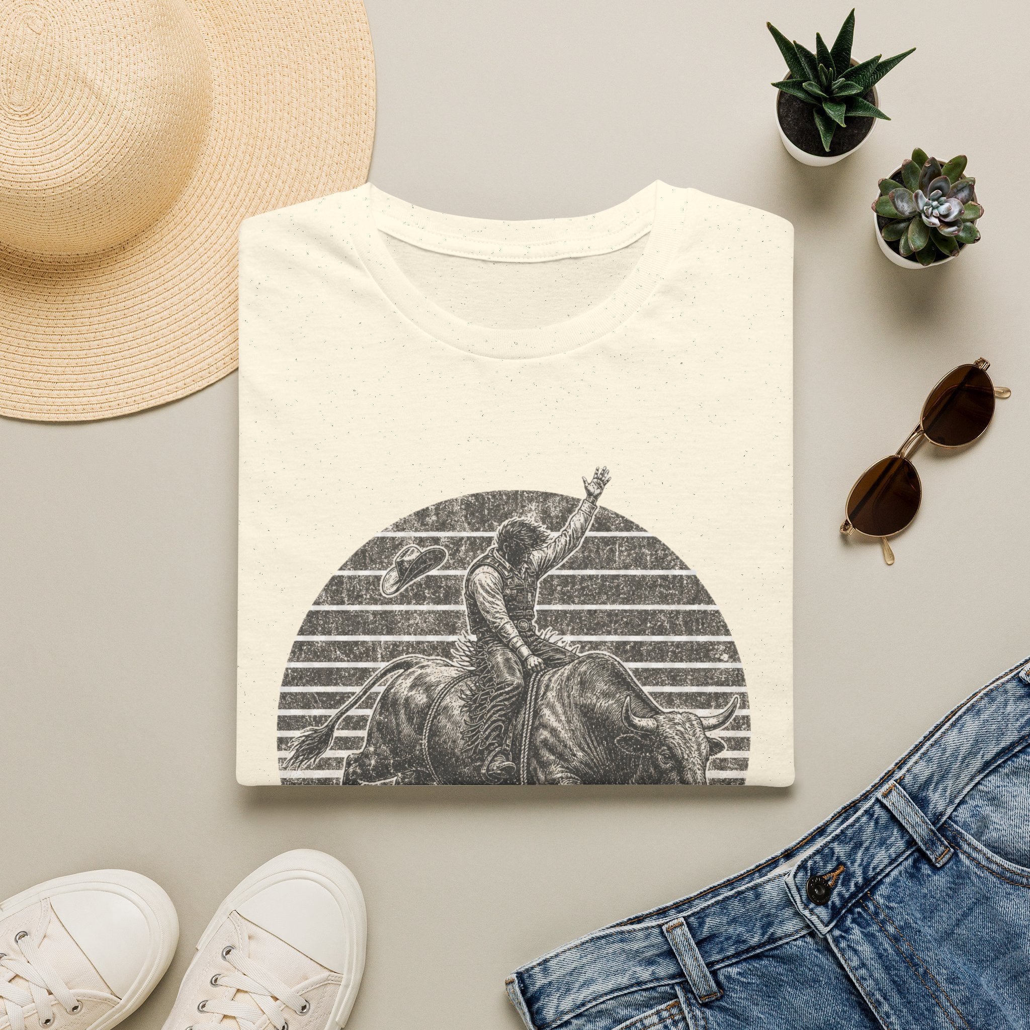 Bull Rider T-Shirt — Vintage Rodeo Western Graphic Tee