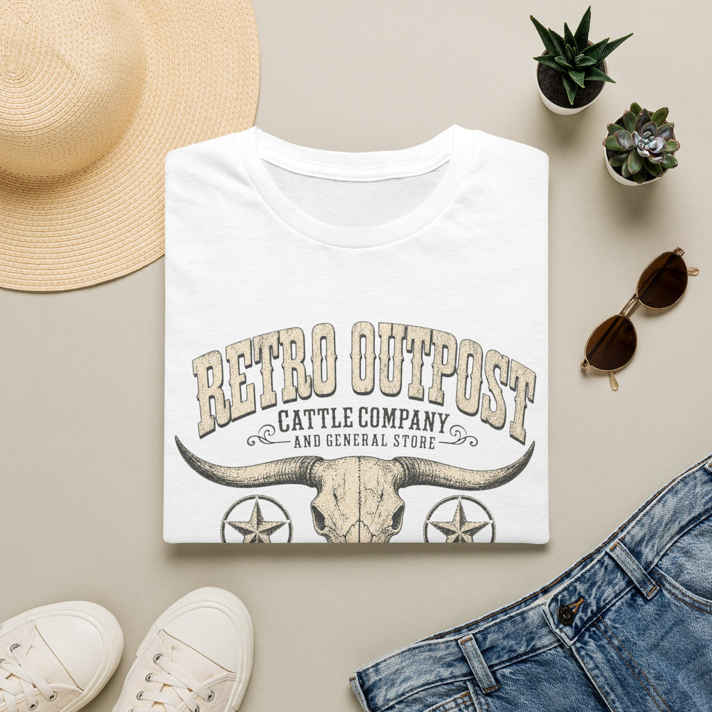 Retro Outpost T-Shirt — Vintage Cattle Company Skull Design