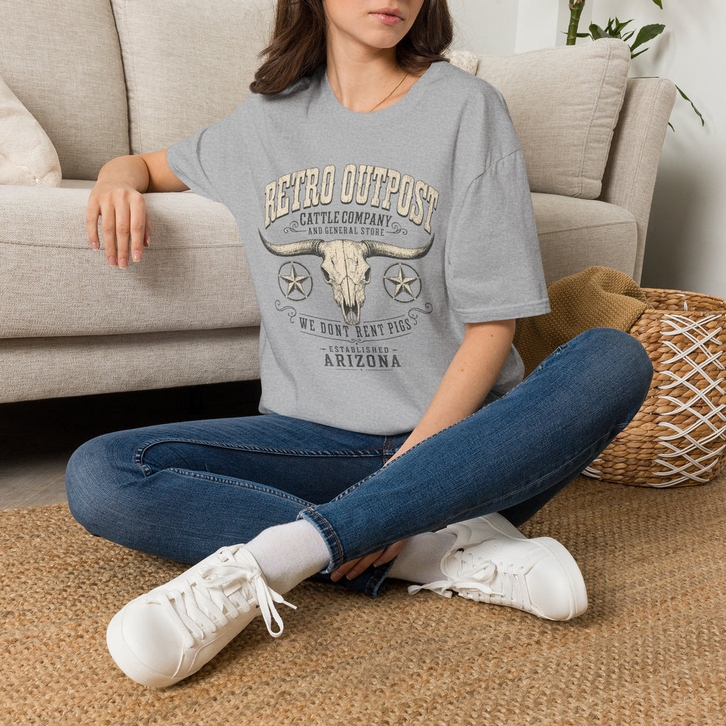 Retro Outpost T-Shirt — Vintage Cattle Company Skull Design