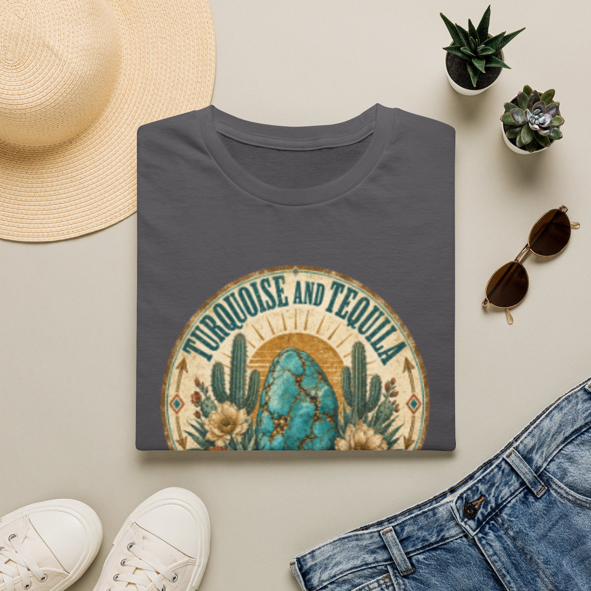 Turquoise & Tequila T-Shirt — Good for the Soul Desert Cactus Graphic