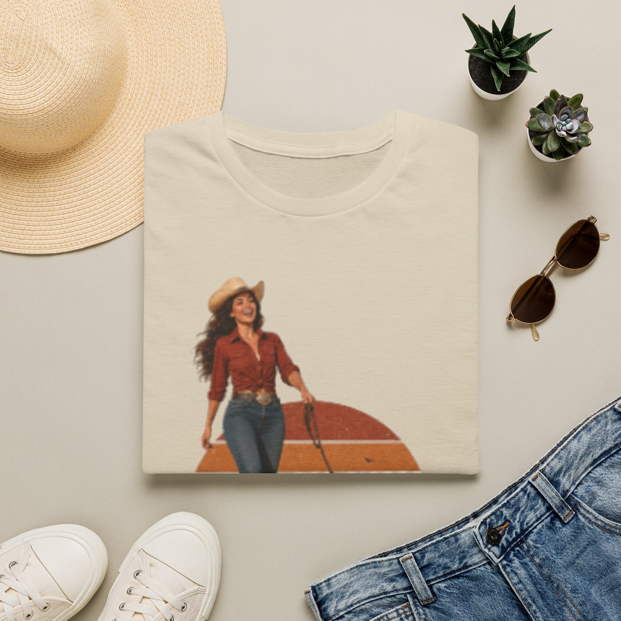 Dog Mom Western T-Shirt — Retro Cowgirl with Dog Graphic