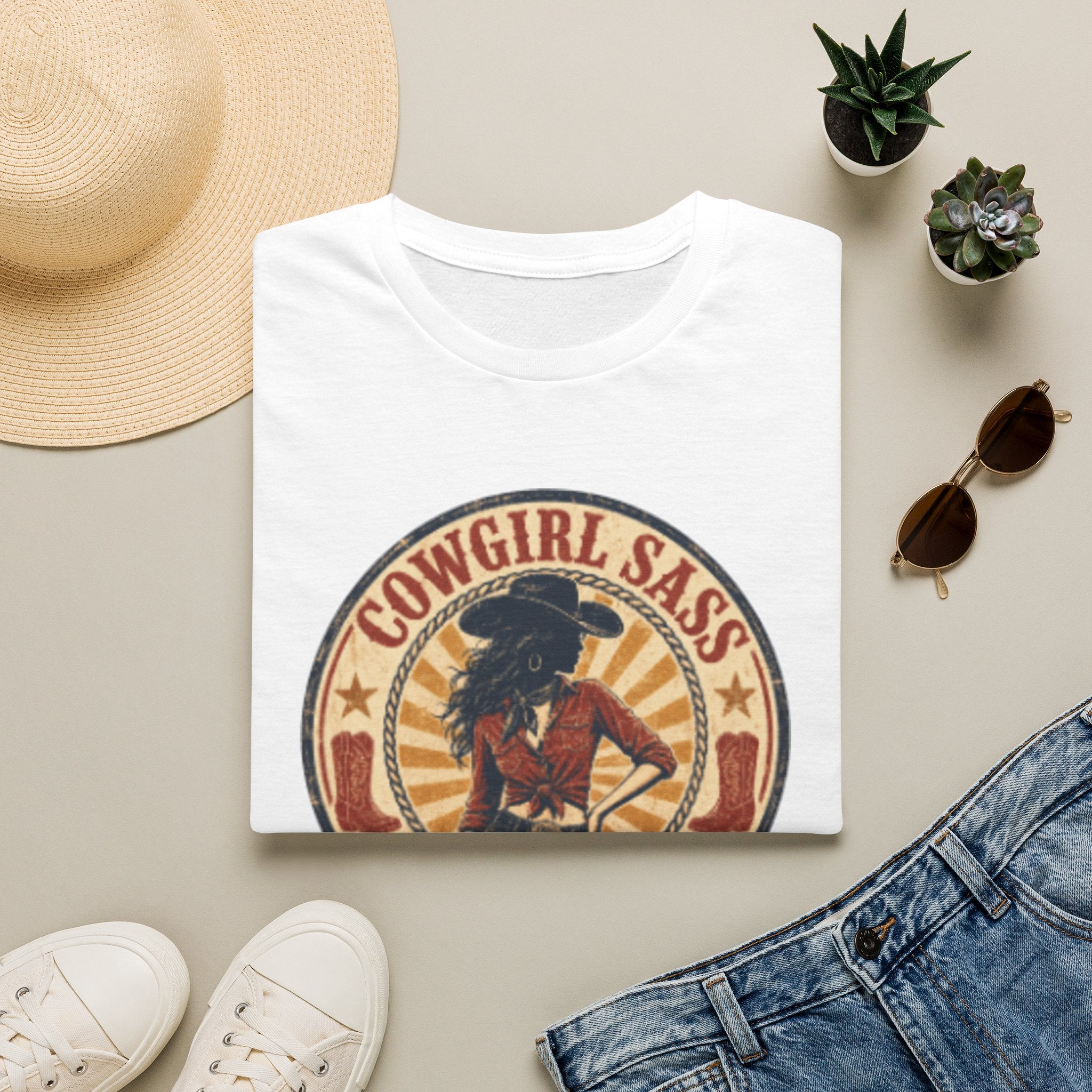 Cowgirl Sass T-Shirt — Retro Western "Handle With Caution" Graphic Tee