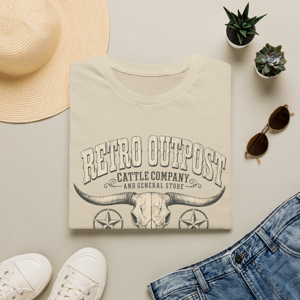 Retro Outpost T-Shirt — Vintage Cattle Company Skull Design