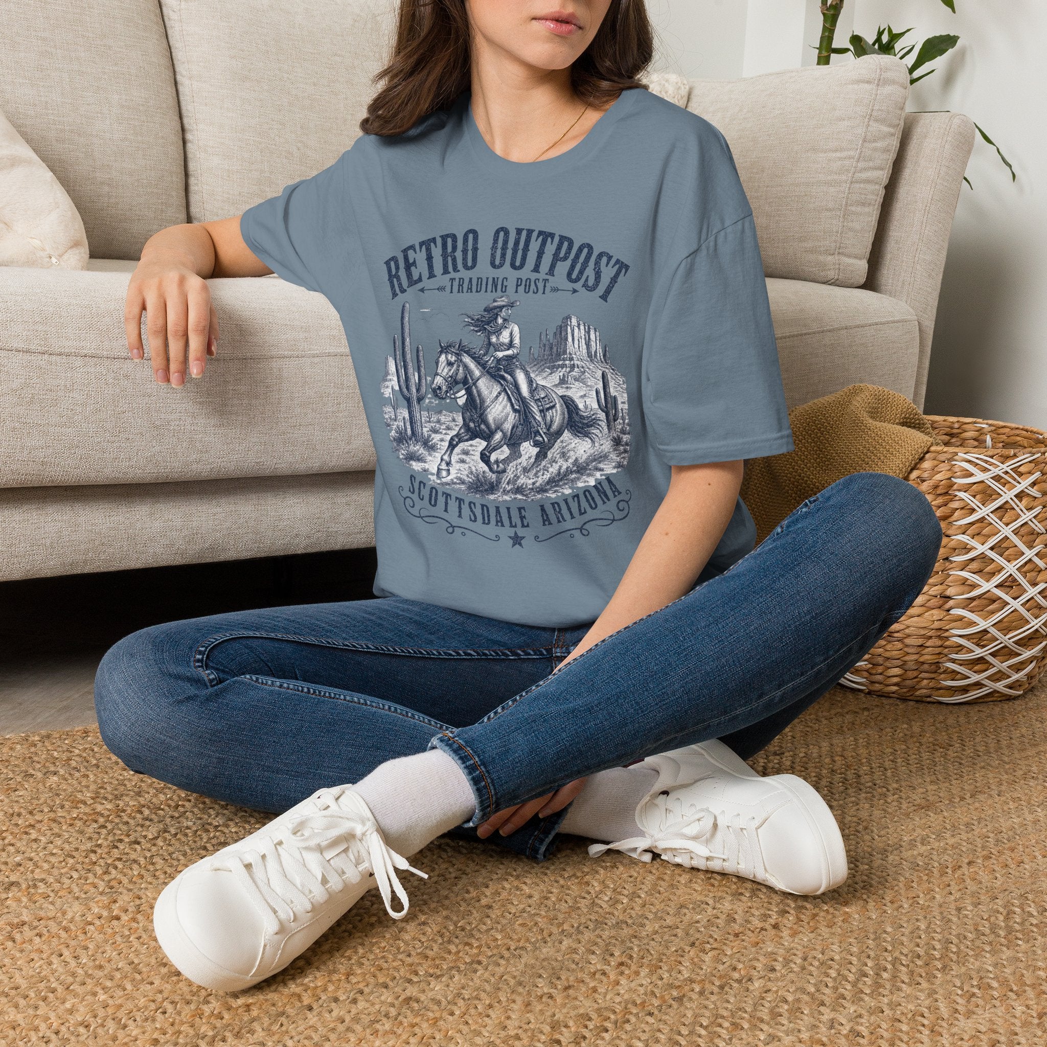 Retro Outpost Cowboy T-Shirt – Scottsdale Arizona Western Graphic Tee