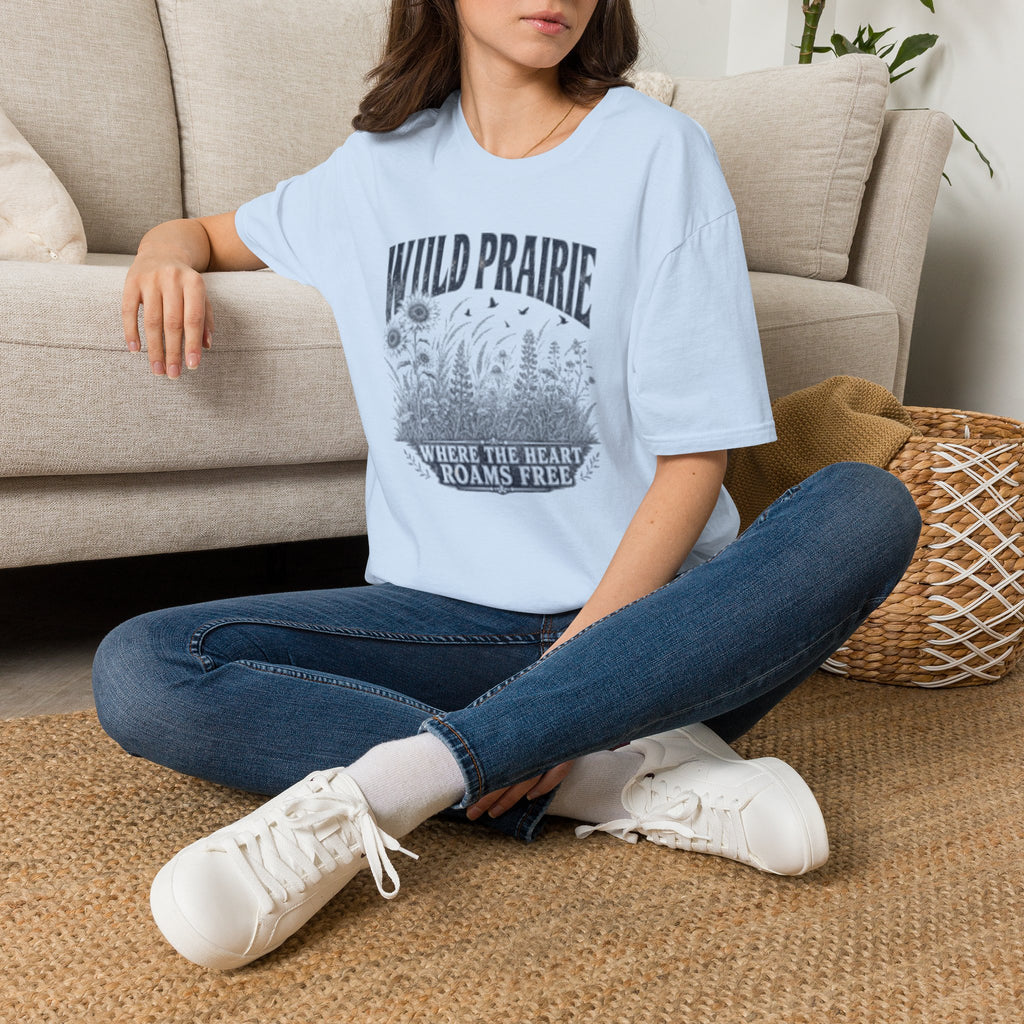 Wild Prairie T-Shirt — 'Where the Heart Roams Free' Floral Nature Graphic Tee