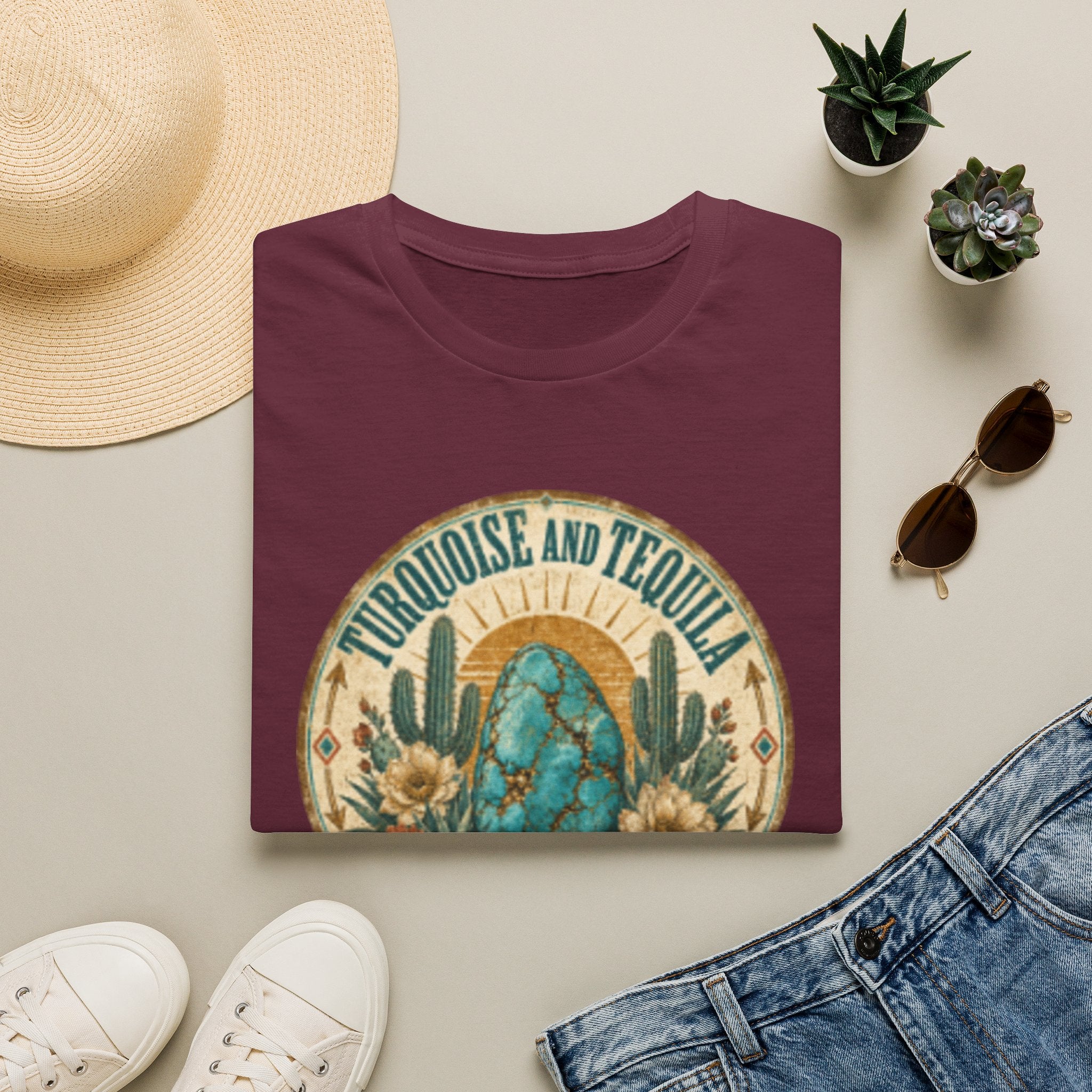 Turquoise & Tequila T-Shirt — Good for the Soul Desert Cactus Graphic