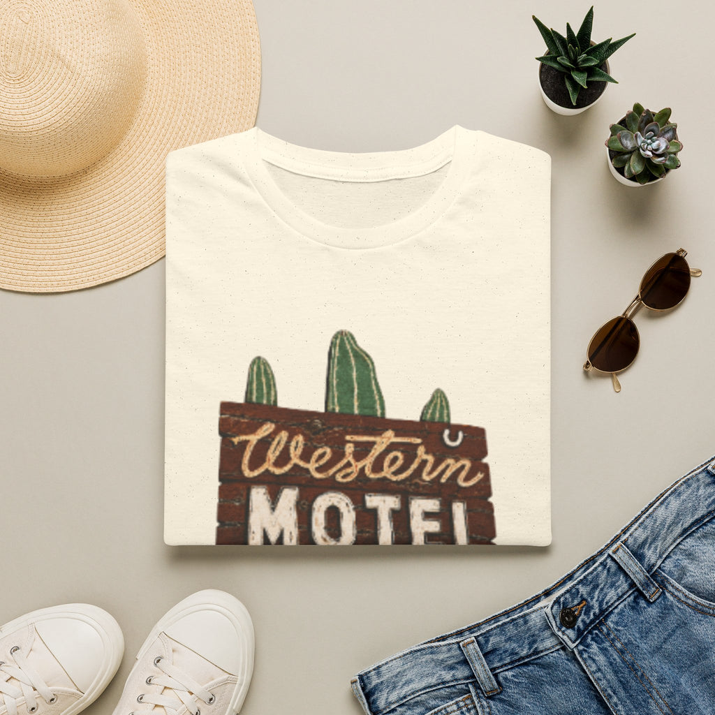 Western Motel Vintage Sign T-Shirt — Desert Cactus Roadtrip Tee